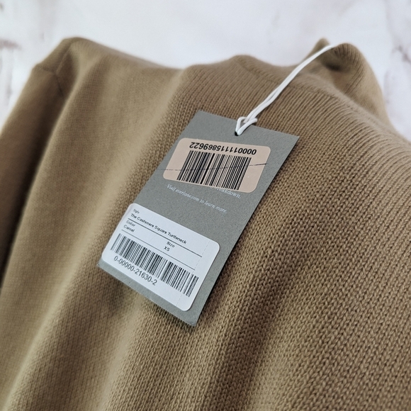 Everlane Sweater Women XS Brown Cashmere Square Turtleneck Camel Tawny T… - Picture 11 of 12